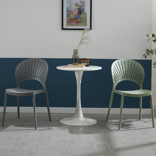 Home Contemporary Side Chair Open Back Shell-shaped Plastic Dining Room Chair Clearhalo ' kitchen&dining_furn' 'Dining Chairs' 'Dining Tables & Seating' 'dining_chair' 'Furniture' 'furniture_dining_chair' 'Kitchen & Dining Furniture' 'kitchen' 1200x1200_607d3a05-f268-40df-87d9-53dc34d0d4b5