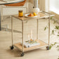 Mesa de extremo rectangular simple contemporánea con ruedas de casa de 1 estante 23.2 "de altura