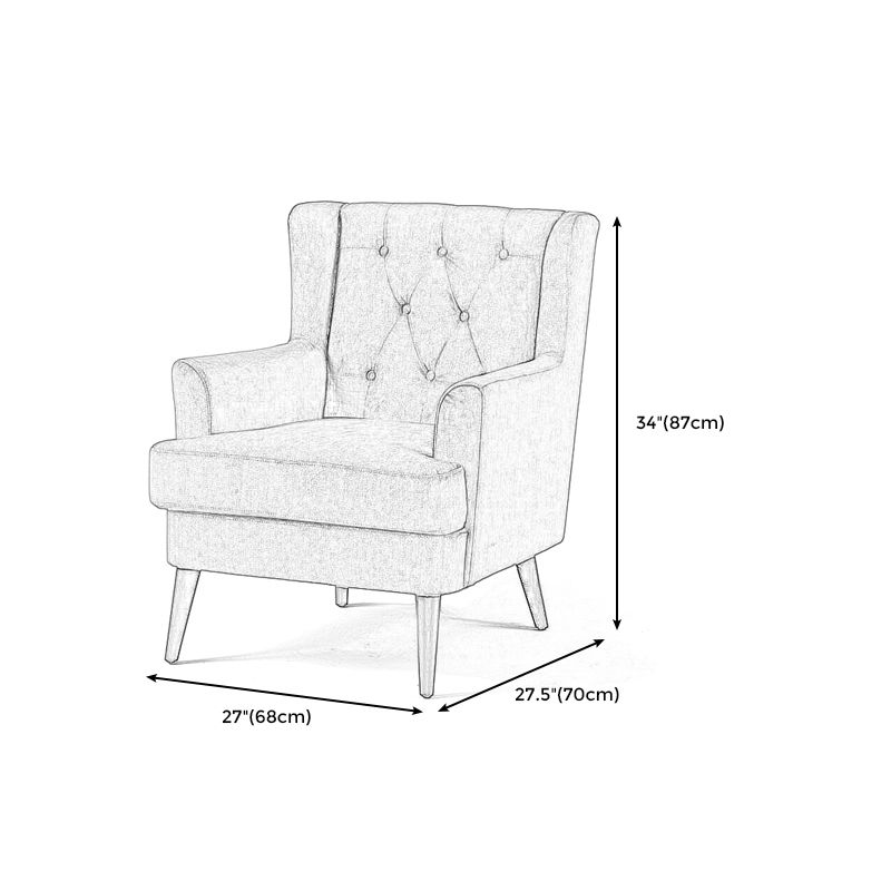 29.5"Wide Velvet/Cotton Blend Arm Chair with Basic Four Leg and Tufted Back Clearhalo 'Accent Chairs' 'accent_chairs' 'Chairs & Seating' 'furn' 'furn_accent_chairs' 'Furniture' 'furniture_accent_chairs' 'Living Room Furniture' 1200x1200_607f1c01-9d65-4be1-954c-3de916dd2425