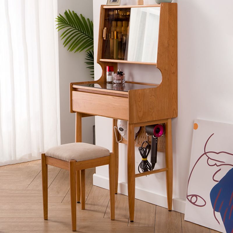 Mirrored Glass Drawers Make-up Vanity with Storage for Bedroom Clearhalo 'Bedroom Furniture' 'furn' 'furn_makeup_vanities' 'Furniture' 'Makeup Vanities' 'makeup_vanities' 1200x1200_608093aa-b575-4630-9c22-e87f266c3545