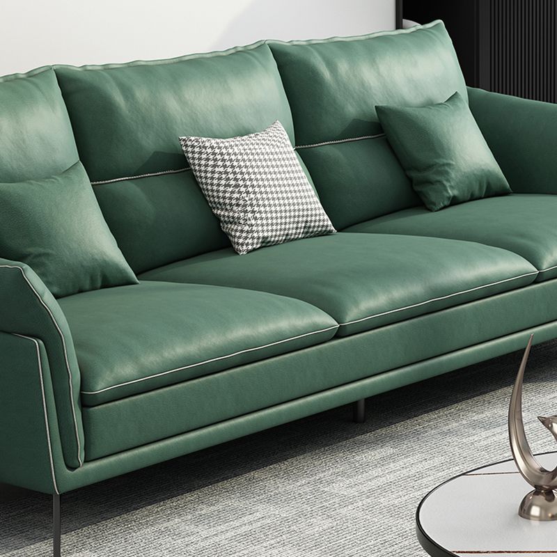 Contemporary 33.46" H Green Faux Leather Pillow Top Arm Sofa Clearhalo 'furn' 'furn_sofas' 'Furniture' 'Living Room Furniture' 'Sofa' 'sofas' 1200x1200_608456d2-e910-4f2a-b1d2-9aa2e3dc27b7