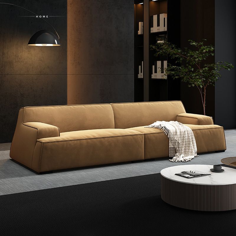 Contemporary Recessed Arm Sofa Tight Back Standard Sofa for Living Room
