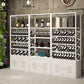 Metal Floor Wine Bottle & Glass Rack Modern Wine Holder Rack with Shelf
