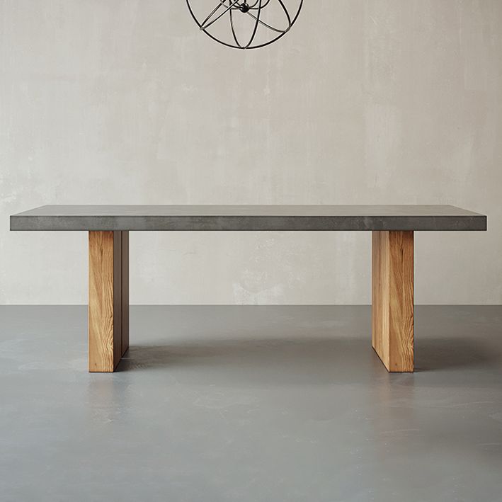 Moderne 1/5-delige eettafelset, rechthoekige grenenhouten eettafel voor de woonkamer