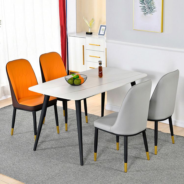 Scandinavian Metal Chairs Set Kitchen Solid Back Dining Side Chair (Set of 4) Clearhalo ' kitchen&dining_furn' 'Dining Chairs' 'Dining Tables & Seating' 'dining_chair' 'furn' 'furn_dining_chair' 'Furniture' 'furniture_dining_chair' 'Kitchen & Dining Furniture' 'kitchen' 1200x1200_60886c8b-5592-4184-9c8f-ba77766a6969