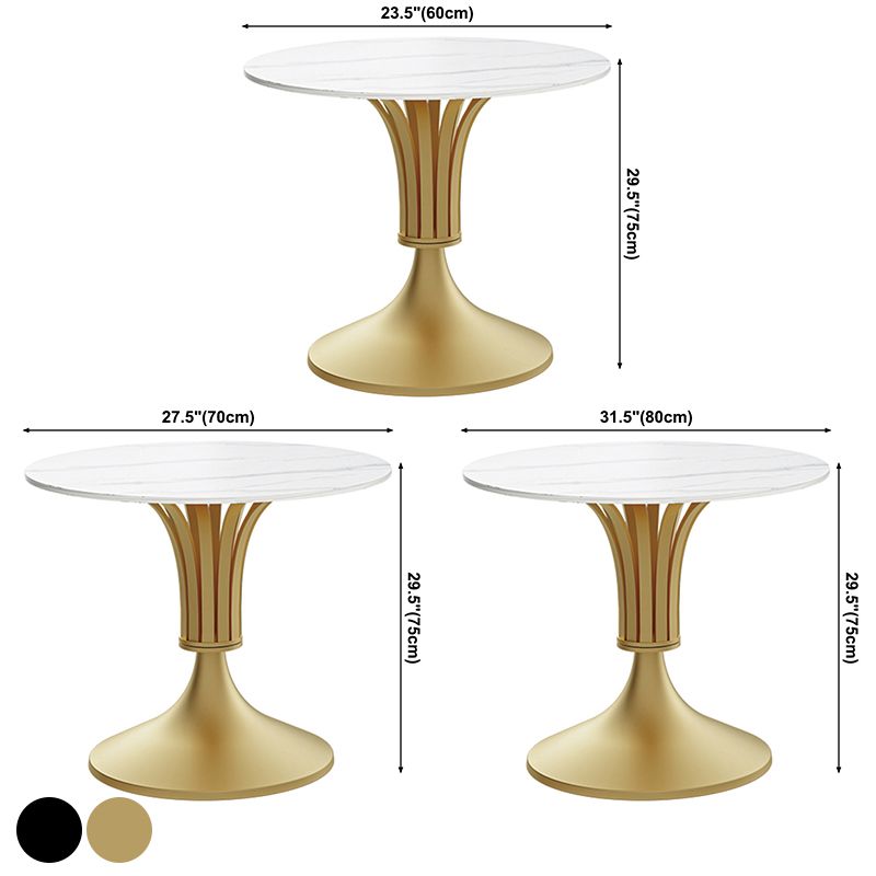 Minimalist Sintered Stone White Dining Table Round Shape Standard Dining Table for Kitchen Clearhalo ' dining_table' 'Dining Tables & Seating' 'Dining Tables' 'furn' 'furn_dining_table' 'Furniture' 'furniture_dining_table' 'Kitchen & Dining Furniture' 'kitchen&dining_furn' 'kitchen' 'kitchen_dining_table' 1200x1200_6088dd14-bb61-490c-bb0c-0253fde36c95