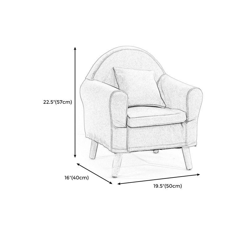 19.68"Wide Armchair Camel Back Cotton Blend Chair with Round Arms and Basic Four Legs Clearhalo 'Accent Chairs' 'accent_chairs' 'Chairs & Seating' 'furn' 'furn_accent_chairs' 'Furniture' 'Living Room Furniture' 1200x1200_6089bdb2-684b-4ee9-8167-8a57dfad9975