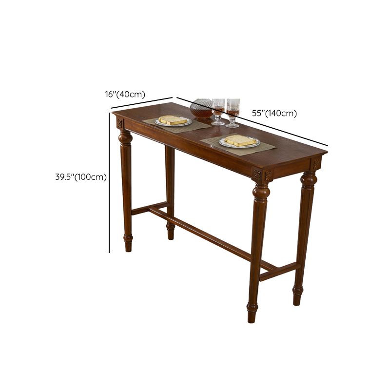 Moderne stijl rechthoekige bartafel bruin massief hout vaste bar wijntafel voor thuis