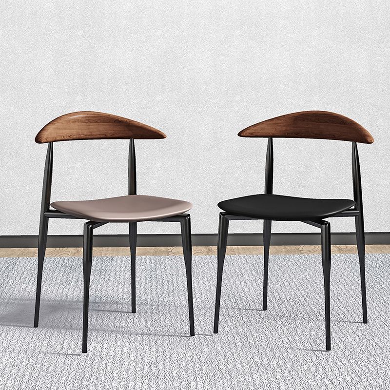 Contemporary Style Wood Dining Side Chairs Cow Horn Armless Chair for Home Use Clearhalo ' kitchen&dining_furn' 'Dining Chairs' 'Dining Tables & Seating' 'dining_chair' 'Furniture' 'furniture_dining_chair' 'Kitchen & Dining Furniture' 'kitchen' 1200x1200_608ac8cc-27dd-4ed2-98ce-122a49a6a164