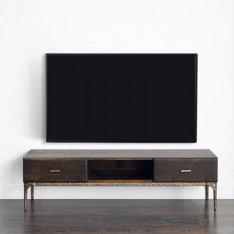 15.75 "W TV Style Industrial Wood Brown Console TV Brown avec tiroir
