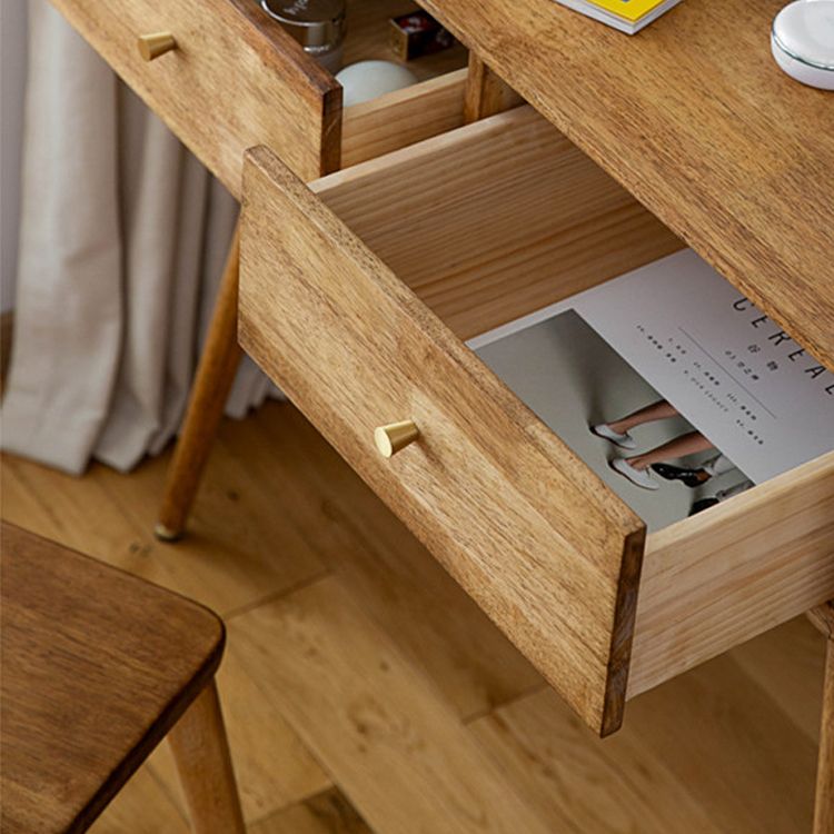 Desca vanità vanità per trucco in legno massiccio contemporaneo con specchio