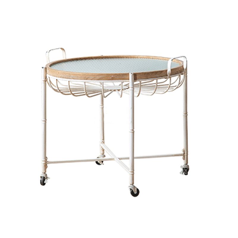 Metallkreuzbeine Endtisch weißer Glasobertisch Akzent