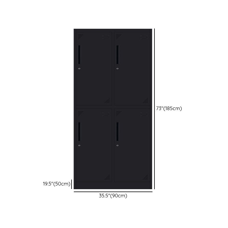 Black Steel Wardrobe with Hinged Door Industrial Storage Cabinet for Bathroom Clearhalo 'Armoires & Wardrobes' 'armoires_wardrobes' 'Bedroom Furniture' 'furn' 'furn_armoires_wardrobes' 'Furniture' 1200x1200_608f4acf-696c-469e-b6d7-c73703f92ff0