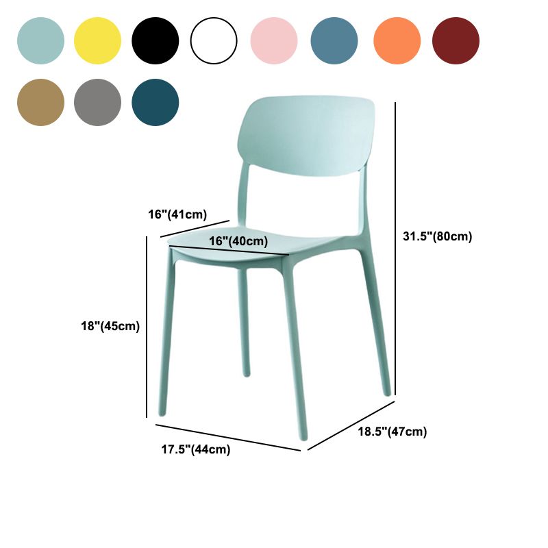 Scandinavian Open Back Dining Chairs Plastic Armless Dining Side Chair Clearhalo 'Dining Chairs' 'Dining Tables & Seating' 'dining_chair' 'furn' 'furn_dining_chair' 'Furniture' 'Kitchen & Dining Furniture' 1200x1200_608fbcbc-d200-40fb-a9bb-af19e162c803