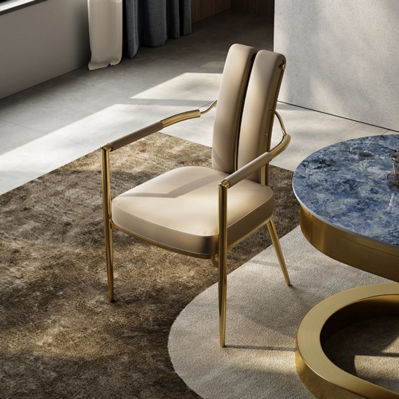 Modern Style Arm Chair Open Back Metal Dining Accent Chair for Home Clearhalo 'Dining Chairs' 'Dining Tables & Seating' 'dining_chair' 'furn' 'furn_dining_chair' 'Furniture' 'Kitchen & Dining Furniture' 1200x1200_609031d1-0b28-42d8-8af0-856634e6eb9c