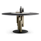 Contemporary Round Dining Table Sintered Stone Top Pedestal Table