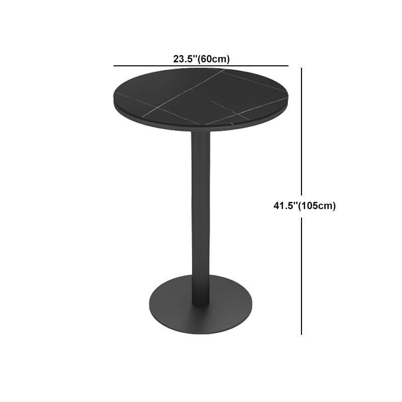 Industrial 1/2/3 Pièces Table de table noire set Round Bistro Set avec des tabourets arrière solides