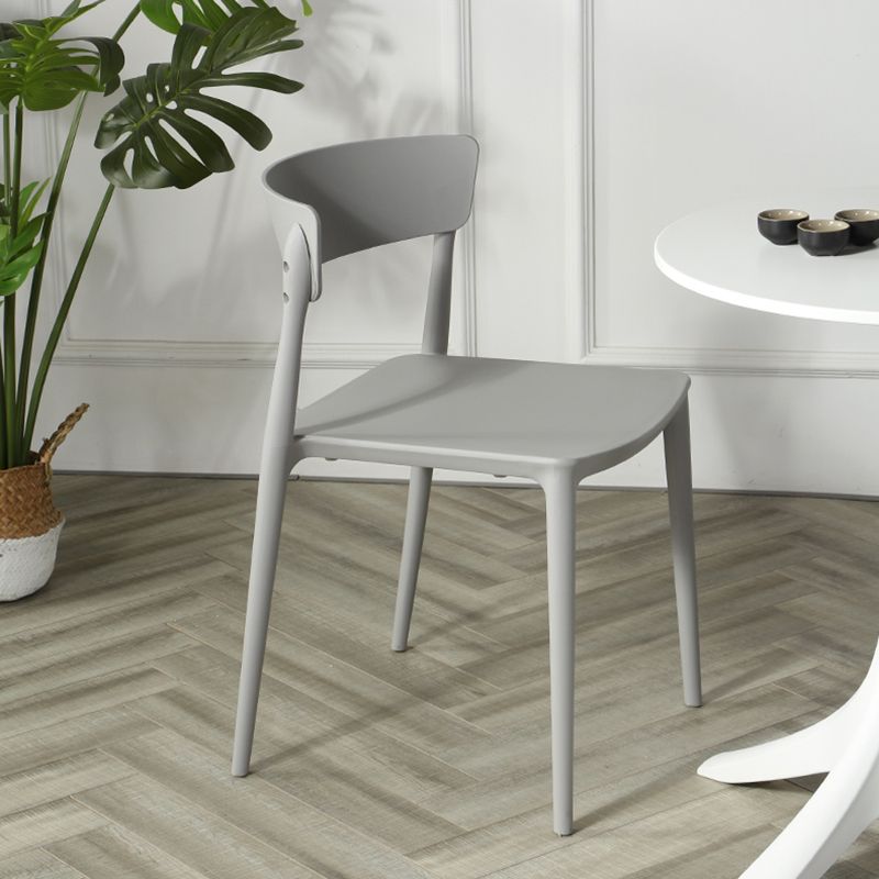 Scandinavian Plastic Dining Armless Chair Open Back Side Chair Clearhalo ' kitchen&dining_furn' 'Dining Chairs' 'Dining Tables & Seating' 'dining_chair' 'furn' 'furn_dining_chair' 'Furniture' 'furniture_dining_chair' 'Kitchen & Dining Furniture' 'kitchen' 1200x1200_60918c73-c893-437b-95fc-f191c0b856d0