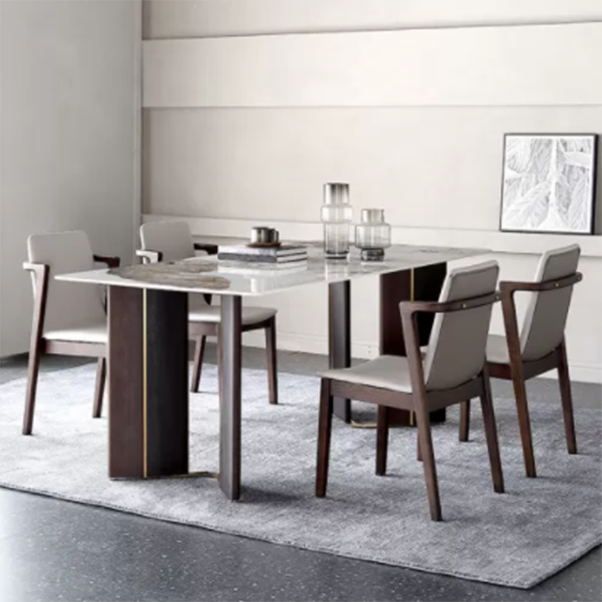 Designer Style Sintered Stone Dining Set Rectangle 1/2/5/7 Pieces Dining Table Set Clearhalo 'Dining Room Sets' 'Dining Tables & Seating' 'dining_room_set' 'furn' 'furn_dining_room_set' 'Furniture' 'furniture_dining_room_set' 'Kitchen & Dining Furniture' 1200x1200_60929c92-01d8-4906-b5eb-85717608b49f