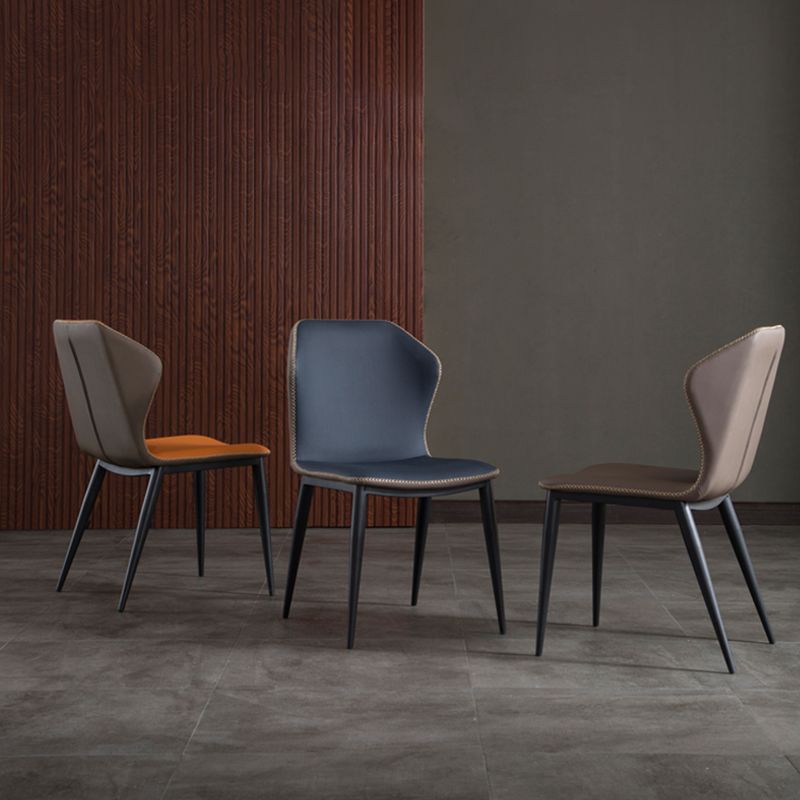 Industrial Style Faux Leather Dining Chairs Wingback Side Chair Clearhalo ' kitchen&dining_furn' 'Dining Chairs' 'Dining Tables & Seating' 'dining_chair' 'furn' 'furn_dining_chair' 'Furniture' 'furniture_dining_chair' 'Kitchen & Dining Furniture' 'kitchen' 1200x1200_609343fb-f583-4638-96b0-27950545c343