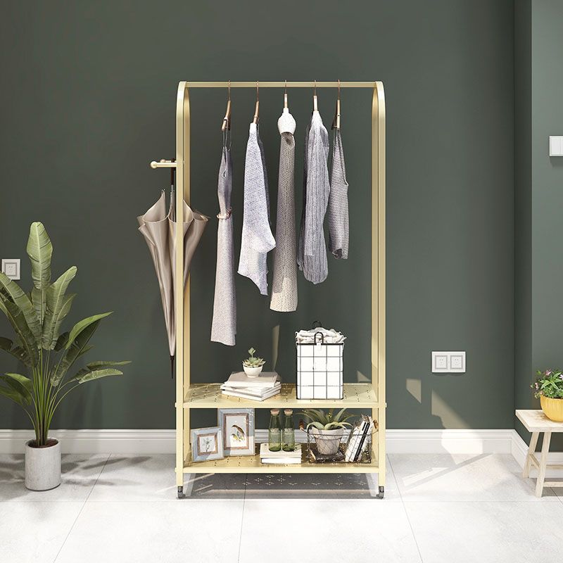 Kit d'entrée en métal moderne avec étagères de rangement à crochets