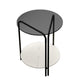 Modern Round Glass Side Table Dia 19.7" 4 Legs End Table with Shelf