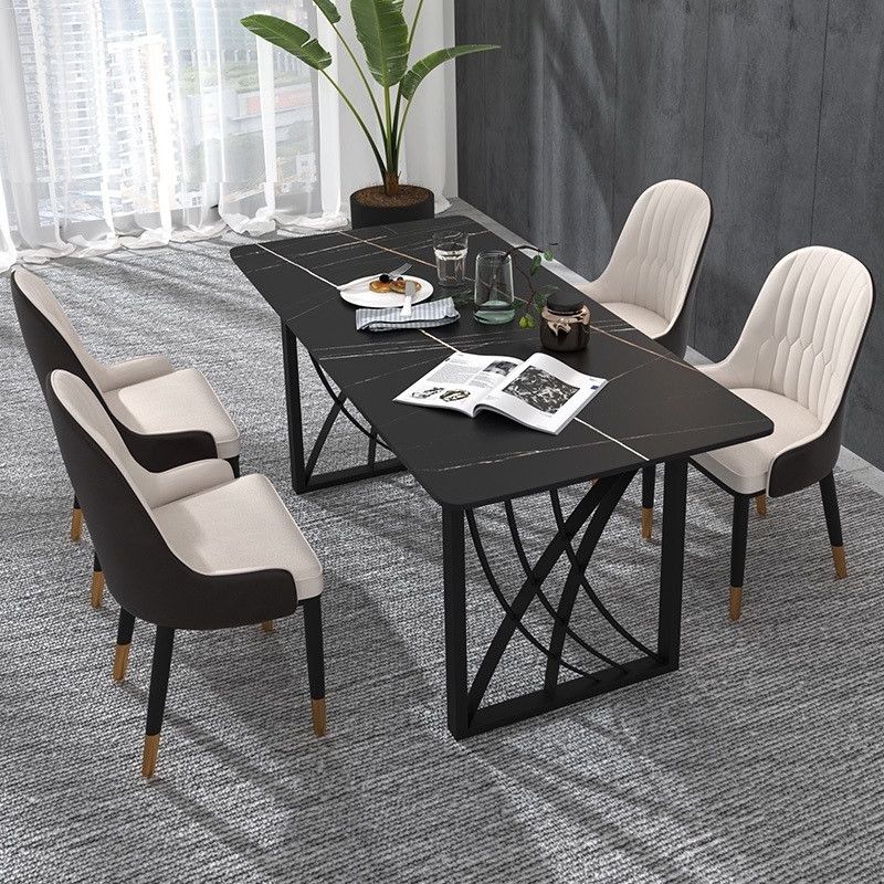 1/2/4/5/7 Pieces Dinette Set Modern Sintered Stone Dining Table Set with Chairs Clearhalo 'Dining Room Sets' 'Dining Tables & Seating' 'dining_room_set' 'furn' 'furn_dining_room_set' 'Furniture' 'furniture_dining_room_set' 'Kitchen & Dining Furniture' 'kitchen&dining_furn' 'kitchen' 1200x1200_6094322a-f0b9-4cff-8310-b473075a4f8f