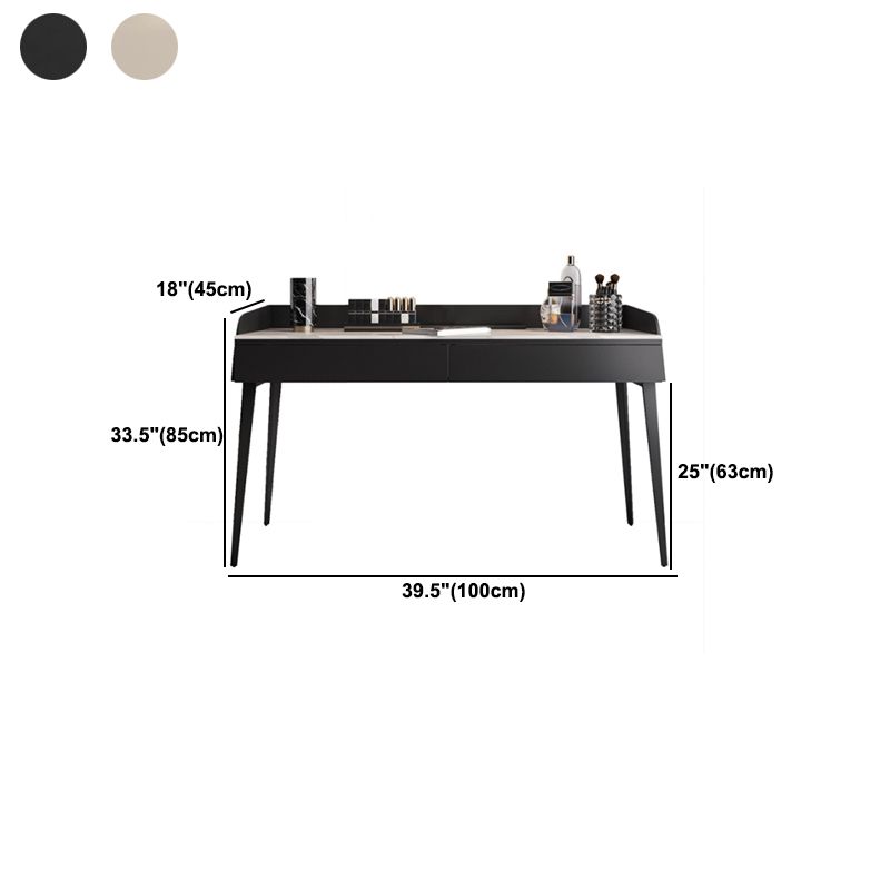 Camera da letto Make-Up Vanity Desk 31.5 "/39.37" /47.24 "W, finitura nera/kaki