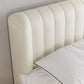 Echt lederen gestoffeerd bedframe crème crème low wingback bed