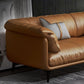 Tan Cushion Back Contemporary Stain-Resistant Genuine Leather Sofa Clearhalo 'furn' 'furn_sectionals' 'Furniture' 'furniture_sectionals' 'kitchen' 'kitchen_sectionals' 'Living Room Furniture' 'Sectionals' 1200x1200_6097e060-480e-4142-83f1-53df1dcddd73