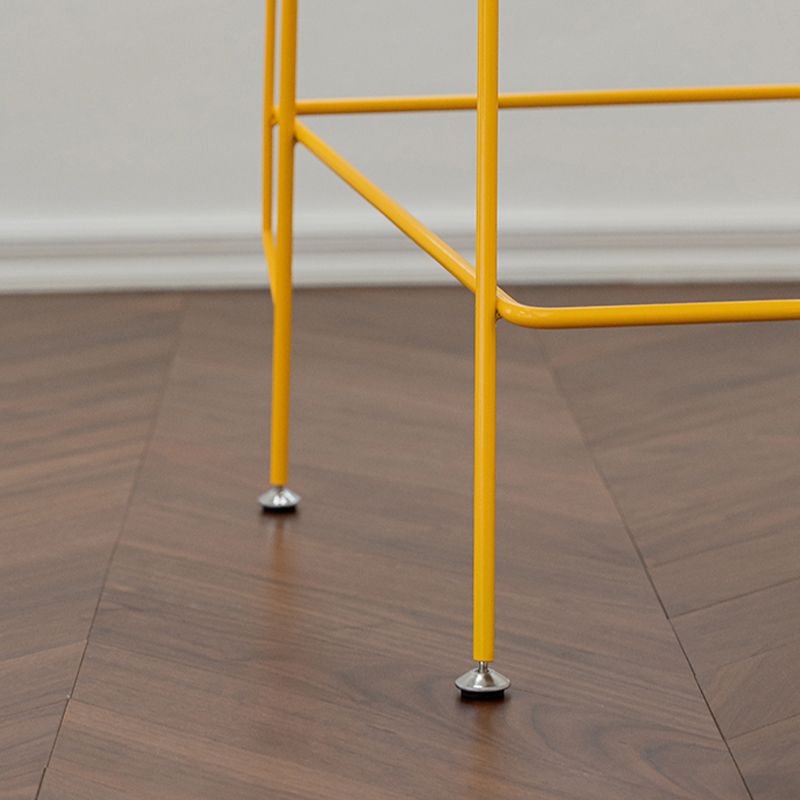 Contemporary Indoor Metal Legs Upholstered Bar Stool with Footrest