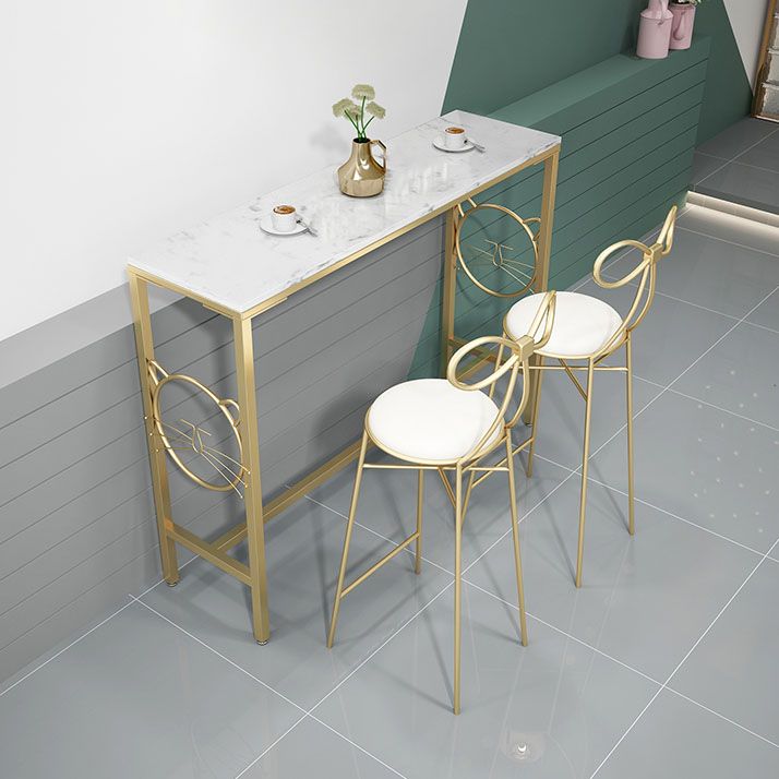 Tavolo da bancone rettangolo glam barre di marmo di marmo/tavolo da dinette in bianco