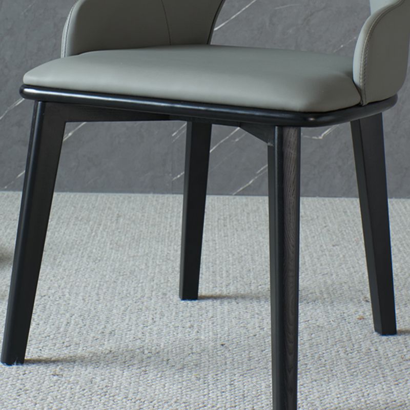 Contemporary PU Leather Dining Chairs Wood Arm Dining Chair for Home Use Clearhalo 'Dining Chairs' 'Dining Tables & Seating' 'dining_chair' 'furn' 'furn_dining_chair' 'Furniture' 'Kitchen & Dining Furniture' 1200x1200_6098c48b-0f0a-4009-9b3b-a978d372dae1