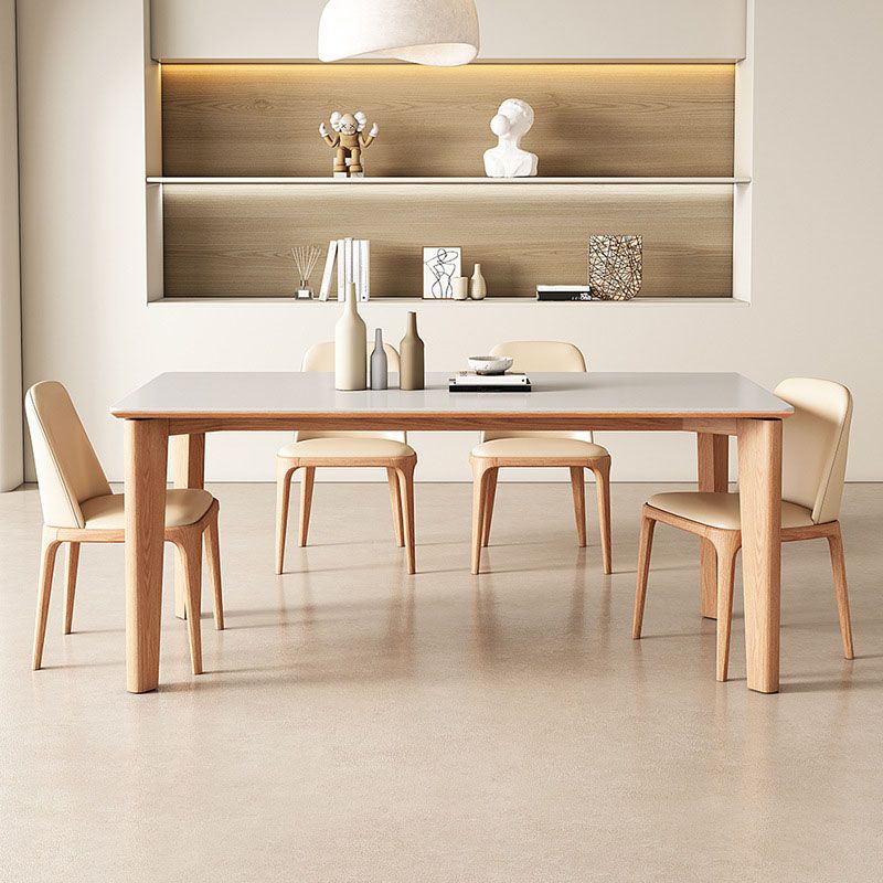 Modern 4 Legs Dining Table Rectangle Dining Table for Kitchen Clearhalo 'Dining Tables & Seating' 'Dining Tables' 'dining_table' 'furn' 'furn_dining_table' 'Furniture' 'Kitchen & Dining Furniture' 1200x1200_60999b31-5a76-48a0-b6ee-fb30c80e8102