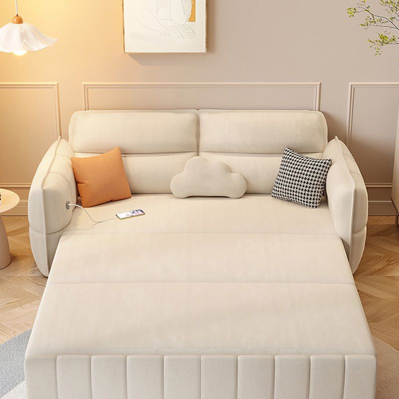 33,85 "braccia rotonda alta dormiente in tessuto nordico del divano letto a beige