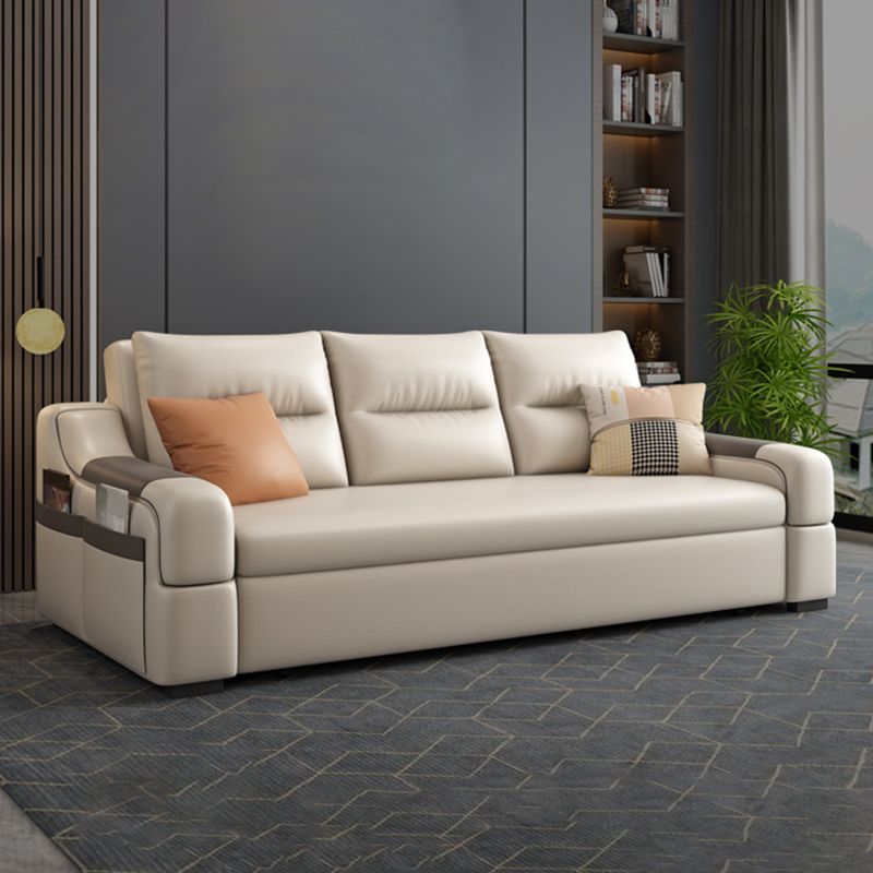 Contemporary Foldable Futon Sleeper White Futon Sleeper Sofa with Storage Clearhalo 'furn' 'furn_futons' 'Furniture' 'Futons & Daybeds' 'Futons' 'Living Room Furniture' 1200x1200_609c8d68-3465-46a4-b2b2-c5af05e94d33