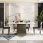 Metal Traditional Luxury Rectangle Table High Gloss White Sintered Stone Table with Pedestal Clearhalo ' dining_table' 'Dining Tables & Seating' 'Dining Tables' 'furn' 'furn_dining_table' 'Furniture' 'furniture_dining_table' 'Kitchen & Dining Furniture' 'kitchen&dining_furn' 'kitchen' 'kitchen_dining_table' 1200x1200_609f6871-37a7-4389-af40-599963158bbf