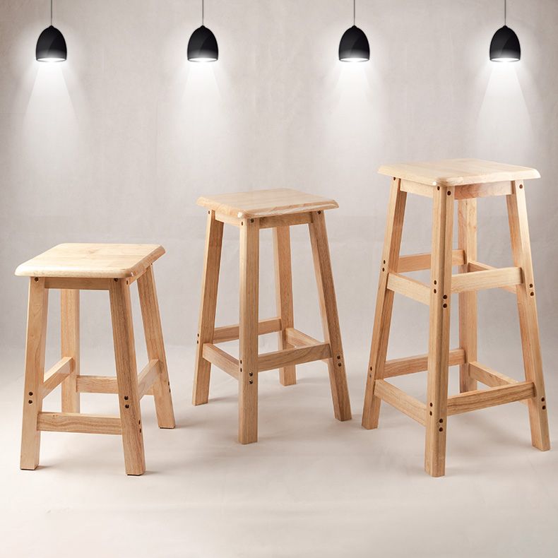 Contemporary Backless Square Seat Indoor Solid Wood Bar Stool Clearhalo 'Bar Furniture' 'Bar Stools' 'bar_stools' 'furn' 'furn_bar_stools' 'Furniture' 'Kitchen & Dining Furniture' 1200x1200_60a1124d-6f90-4d81-924b-4dddf130e848