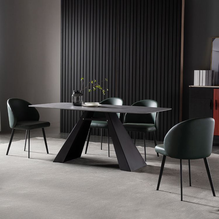 Contemporary Home Parsons Side Chair Leather Matte Finish Dining Chair