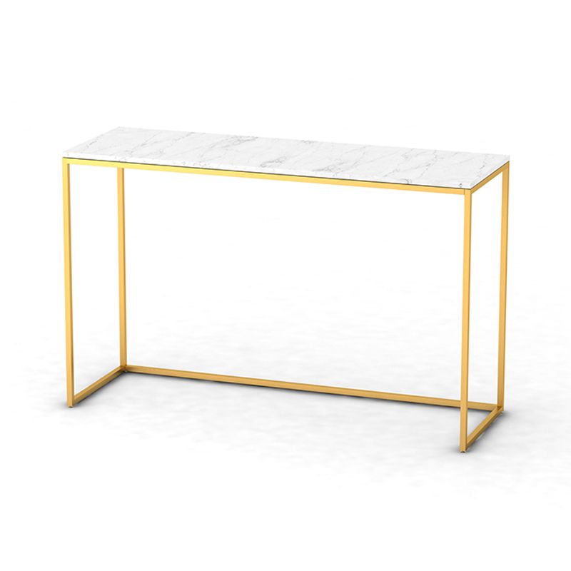 Tavolo da divano di divano rettangolo di ferro in marmo glam tavolo da console con telaio resistente