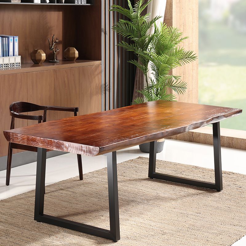 Escritorio de oficina de madera sólida de estilo de escritura de casa y oficina de estilo contemporáneo marrón