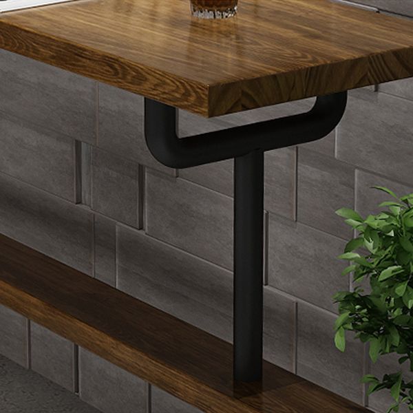 Light Brown Industrial Style Bar Table in Iron and Solid Wood Bar Table Clearhalo 'Bar Furniture' 'Bar Tables' 'bar_tables' 'furn' 'furn_bar_tables' 'Furniture' 'furniture_bar_tables' 'Kitchen & Dining Furniture' 1200x1200_60a29193-79ec-4c9b-9a21-b5ebc4fe2b43