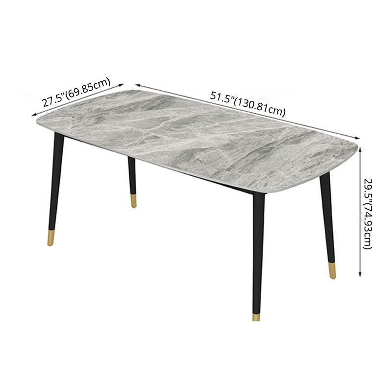 Modern Sintered Stone Table Set of 5/7 with Rectangle Table Dining Set with PU Leather Chairs Clearhalo 'Dining Room Sets' 'Dining Tables & Seating' 'dining_room_set' 'furn' 'furn_dining_room_set' 'Furniture' 'furniture_dining_room_set' 'Kitchen & Dining Furniture' 'kitchen&dining_furn' 'kitchen' 1200x1200_60a2fbb4-edba-4a08-a292-e36fefe112ac