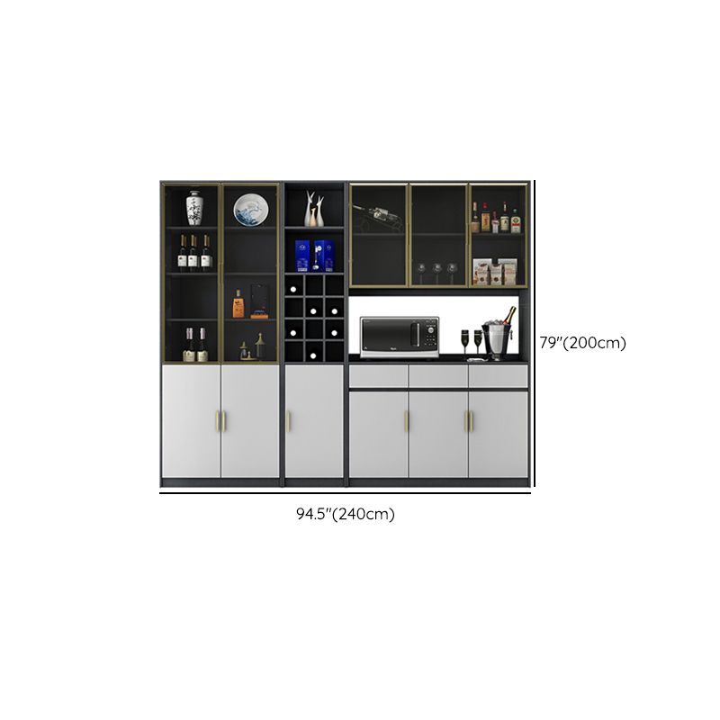 Modern Freestanding Manufactured Wood Wine Bottle Rack with Shelf Clearhalo 'furn' 'furn_wine_racks' 'Furniture' 'Kitchen & Dining Furniture' 'Wine Racks' 'wine_racks' 1200x1200_60a3076c-3ac3-4e4d-80a9-bbb61ffc45f7