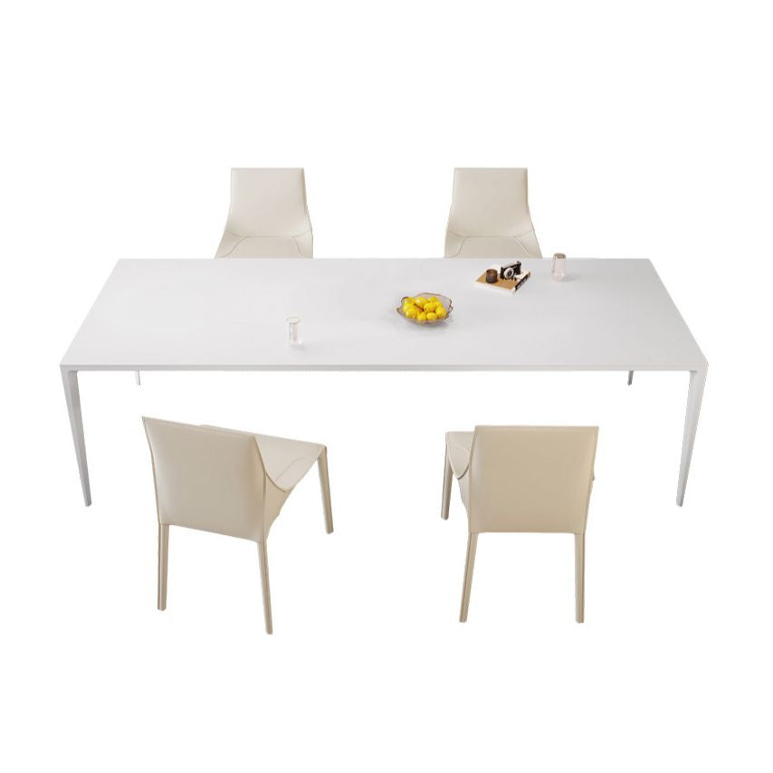 Modern Sintered Stone Standard Dining Set with Rectangle Table White Dining Set with 4 Legs Base Clearhalo 'Dining Room Sets' 'Dining Tables & Seating' 'dining_room_set' 'Furniture' 'furniture_dining_room_set' 'Kitchen & Dining Furniture' 'kitchen&dining_furn' 'kitchen' 1200x1200_60a331a0-4810-4500-a373-f25ec71d0ec4
