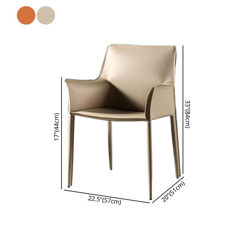 Modern Leather Dining Chair Matte Finish Parsons Arm Chair for Kitchen Clearhalo ' kitchen&dining_furn' 'Dining Chairs' 'Dining Tables & Seating' 'dining_chair' 'furn' 'furn_dining_chair' 'Furniture' 'furniture_dining_chair' 'Kitchen & Dining Furniture' 'kitchen' 1200x1200_60a49027-b130-49dc-8521-0aec382379a5