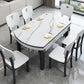 Extendable Sintered Stone Round Table Modern Dining Table with Wooden 4 Legs Clearhalo ' dining_table' 'Dining Tables & Seating' 'Dining Tables' 'furn' 'furn_dining_table' 'Furniture' 'furniture_dining_table' 'Kitchen & Dining Furniture' 'kitchen&dining_furn' 'kitchen' 'kitchen_dining_table' 1200x1200_60a4fd0a-3aeb-48ce-b773-735089901c4b