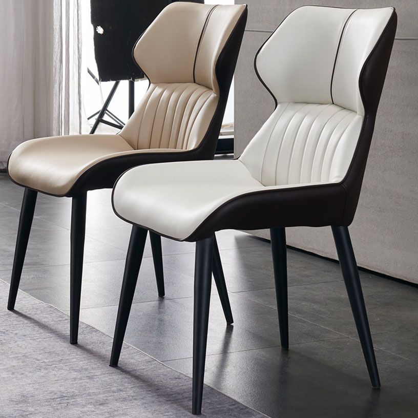 PU Leather Upholstered Dining Chair Contemporary Wingback Side Chair Clearhalo 'Dining Chairs' 'Dining Tables & Seating' 'dining_chair' 'furn' 'furn_dining_chair' 'Furniture' 'Kitchen & Dining Furniture' 1200x1200_60a53d4b-ead3-4f44-8f79-3a91bd952539