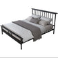 Glam Iron Slat Bed with Metal Legs and Rectangular Spindle Headboard