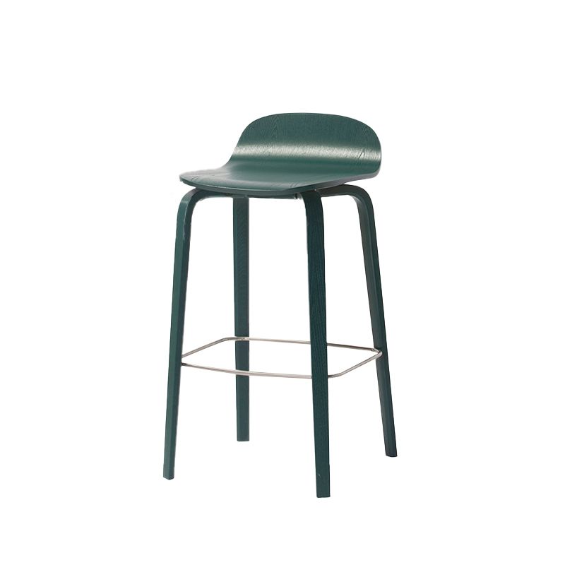 Tabouret de comptoir à dos de dossier moderne en bois tabouret de bar de café avec siège en bois et pédale